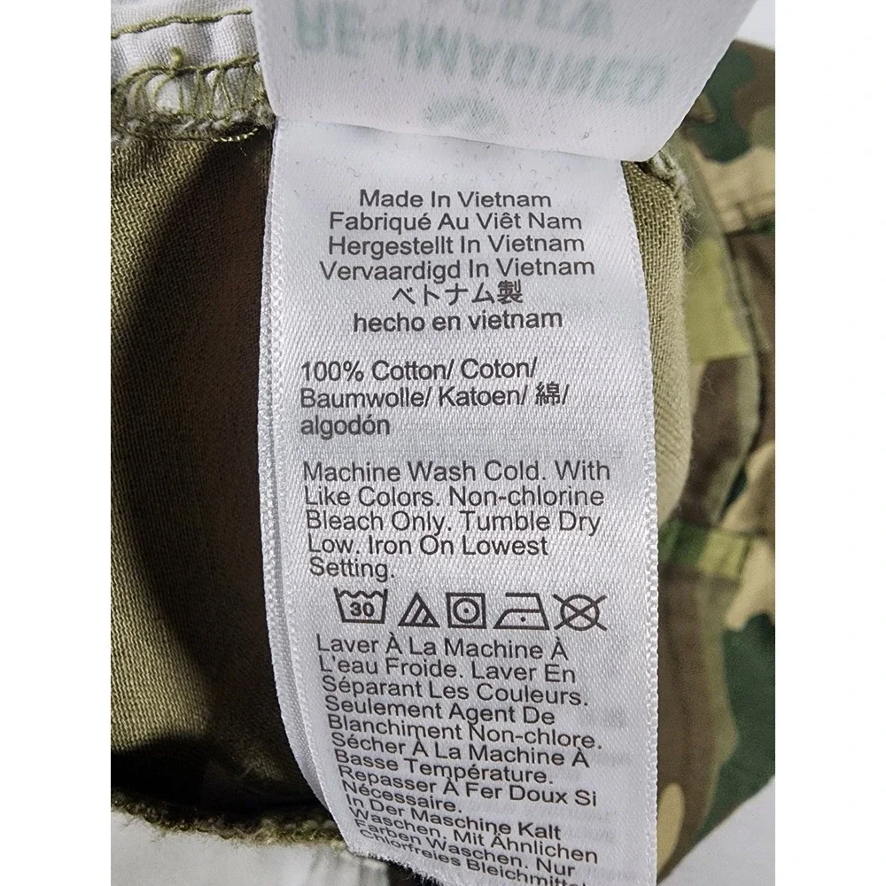 J.Crew Chino Shorts Womens 12 Camo Green Cotton Re-Imagined Military Utility